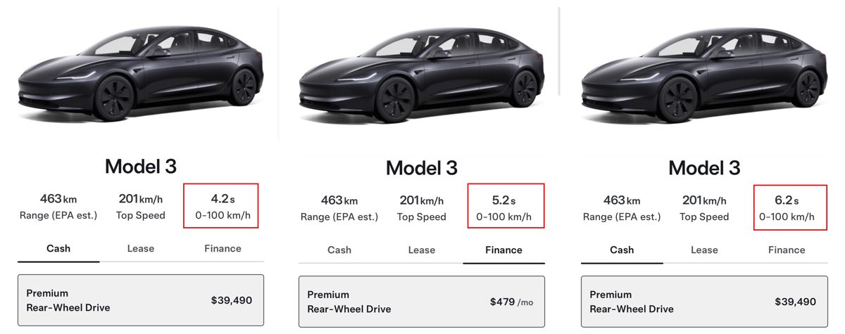 Tesla Quietly Changes Model 3 Premium RWD in Canada...Again
