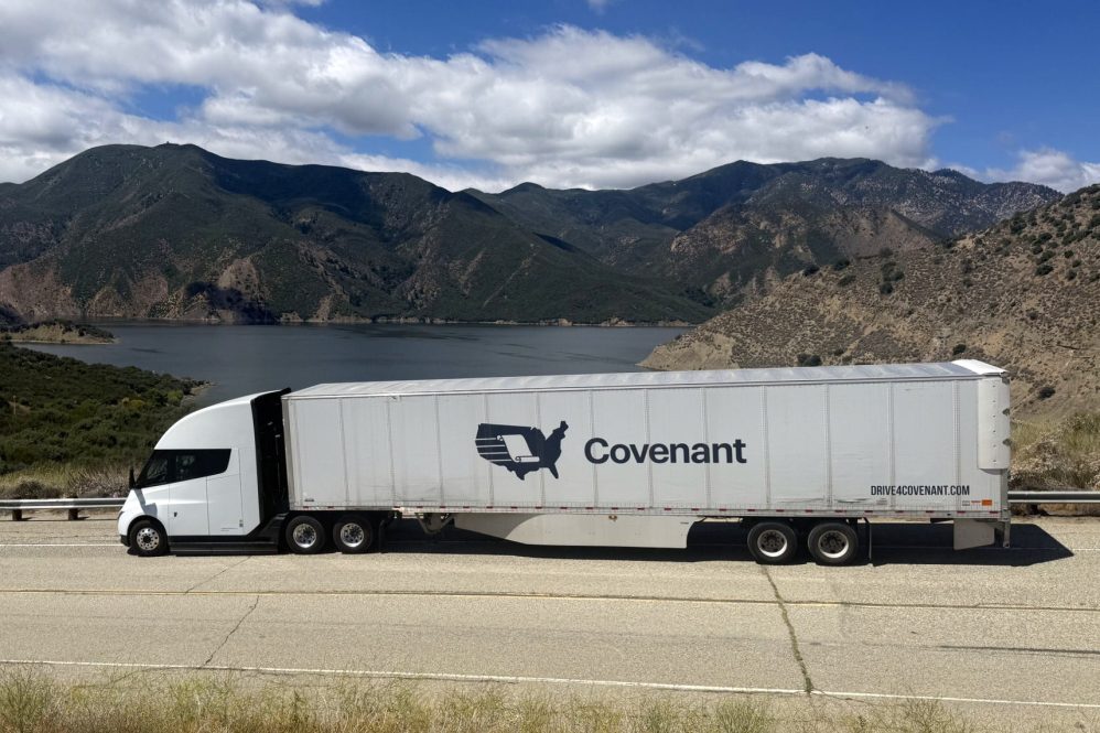 covenant logistics tesla semi grapevine