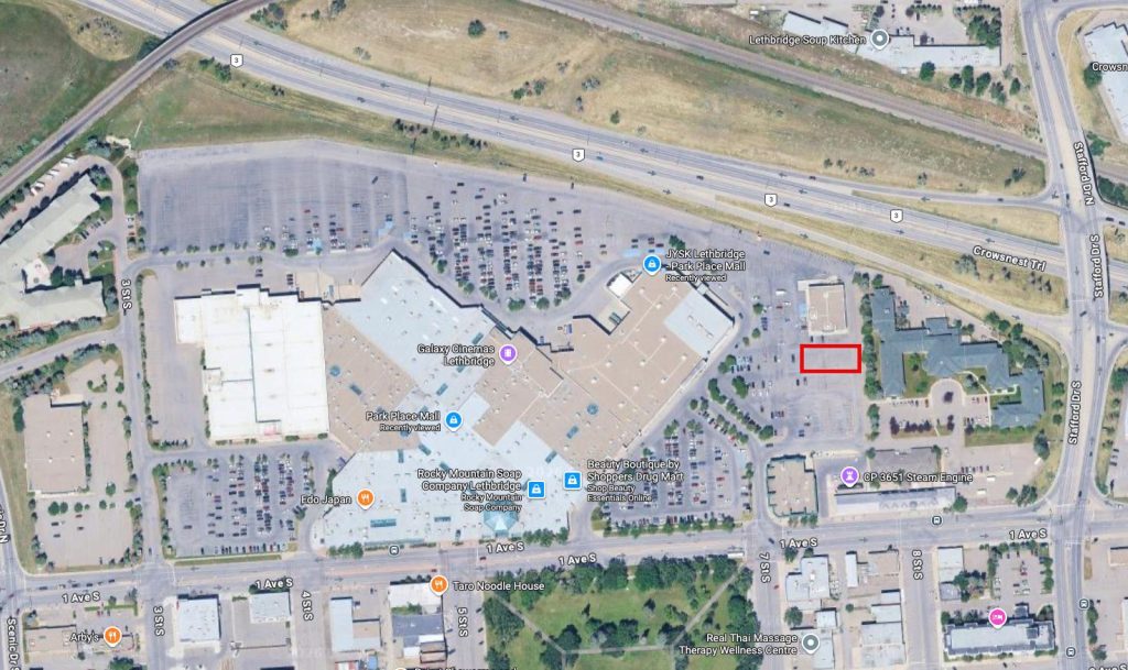 lethbridge tesla supercharger map in park place mall