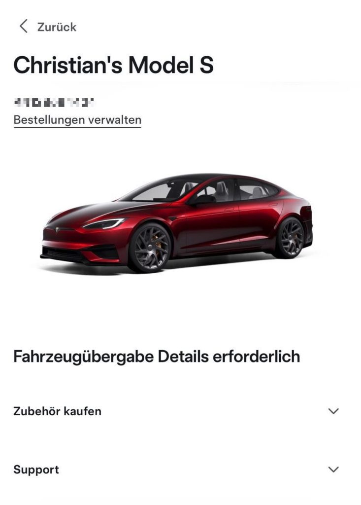 model s signature order number