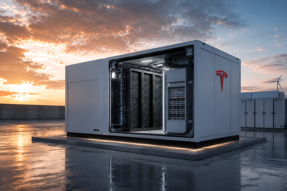 tesla megapod render
