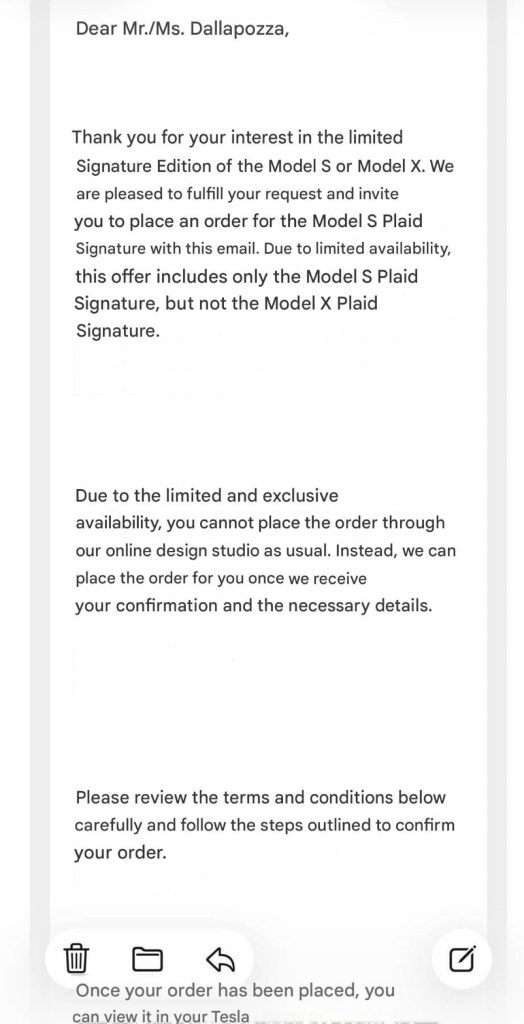tesla model s signature email germany