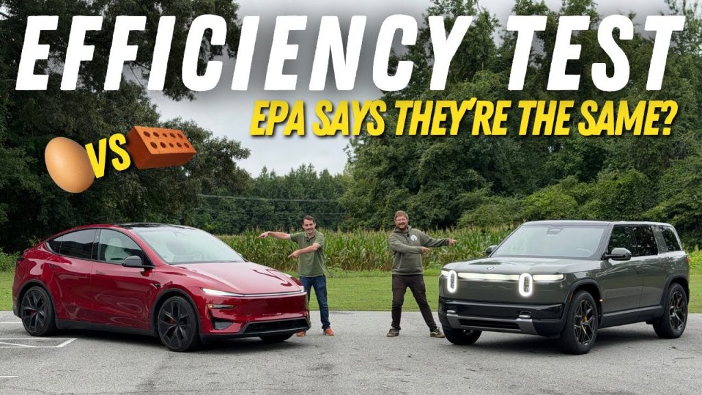 model y vs rivian r2 out of spec