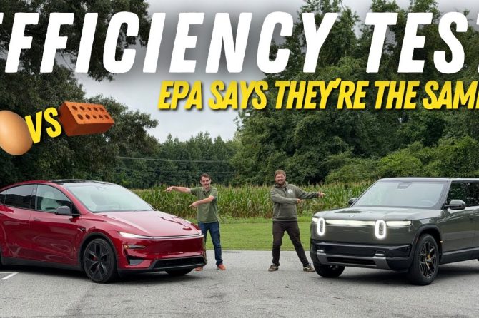 model y vs rivian r2 out of spec