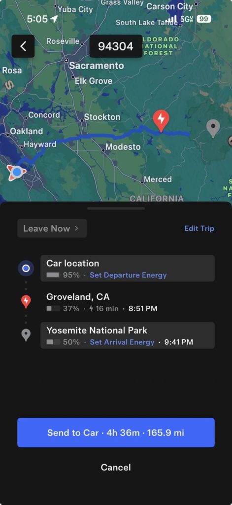 set arrival energy