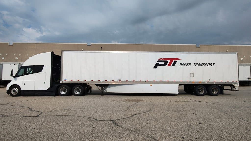 tesla semi paper transport