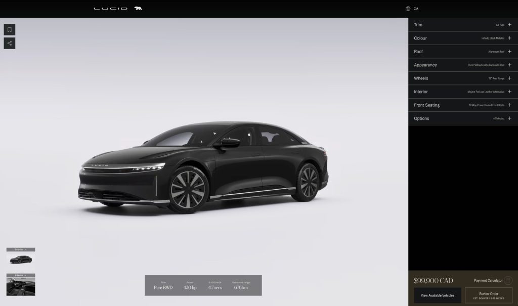 2027 lucid air configurator