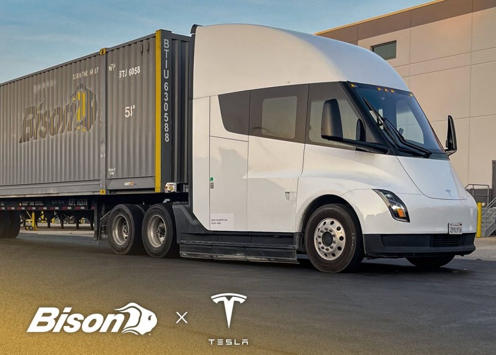 bison transport tesla semi