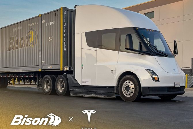 bison transport tesla semi