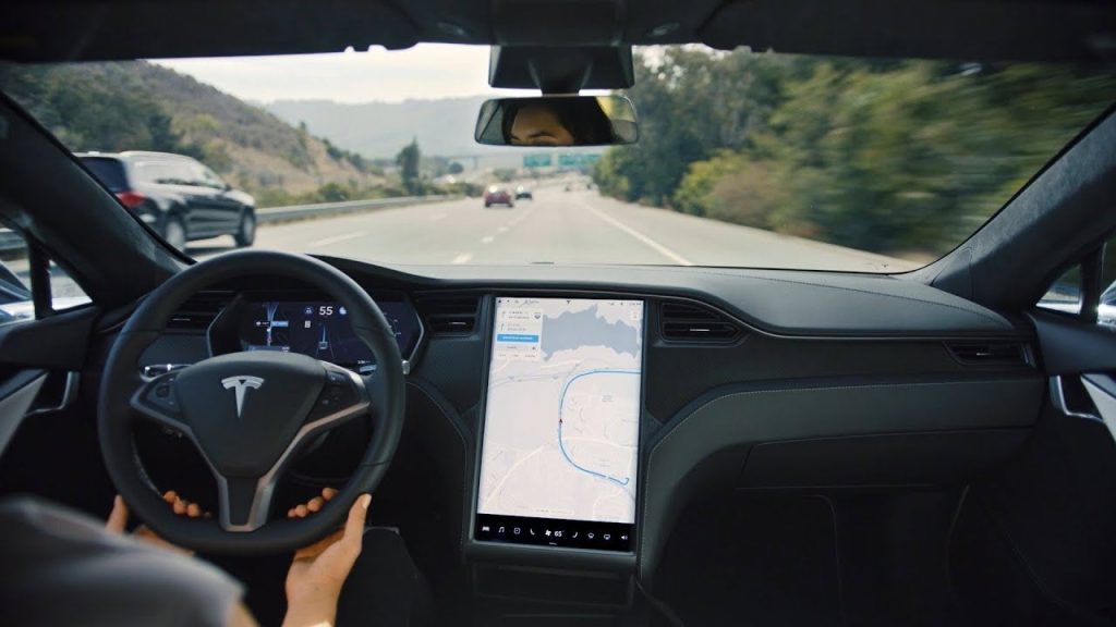 tesla model s on autopilot