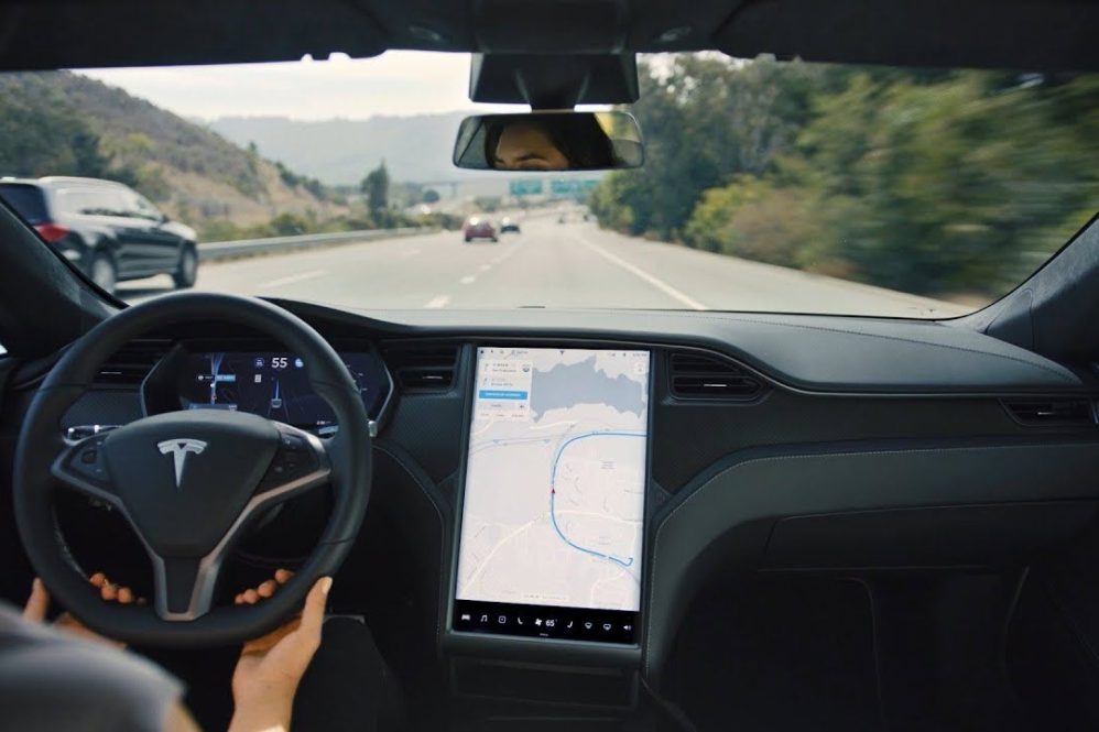 tesla model s on autopilot