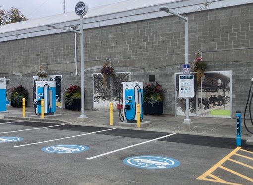 EV charging site at Archie Browning Sports Centre in Esquimalt,