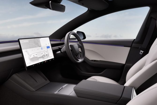 model 3 white interior black headliner