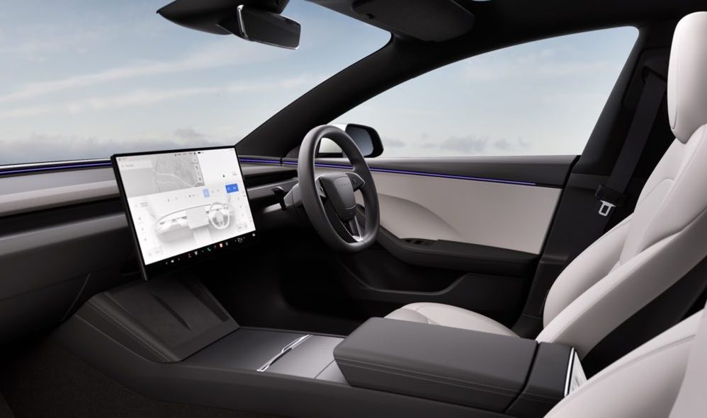 model 3 white interior black headliner