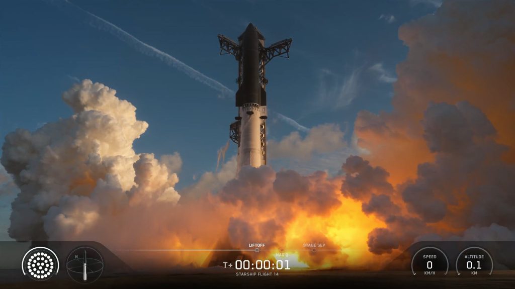starship flight 14 lift off