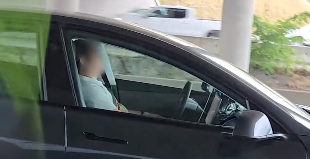 tesla driver asleep