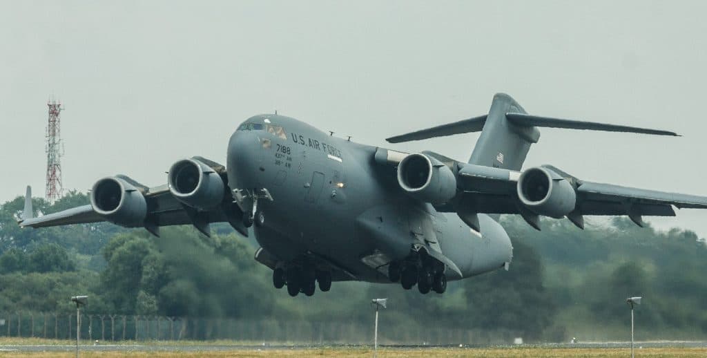 U.S. Air Force C-17A Globemaster III taking off