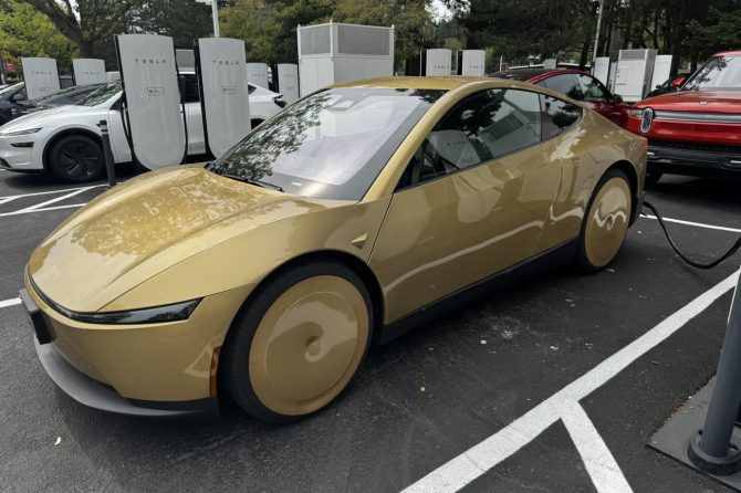 cybercab at supercharger