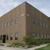 Exterior of GM's Brownstown Battery Assembly plant in Brownstown Township, Michigan
