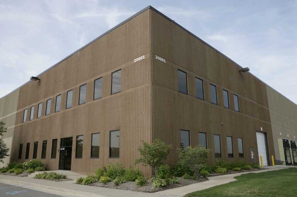 Exterior of GM's Brownstown Battery Assembly plant in Brownstown Township, Michigan