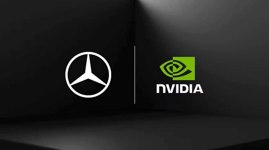mercedes benz and nvidia logos for parternership