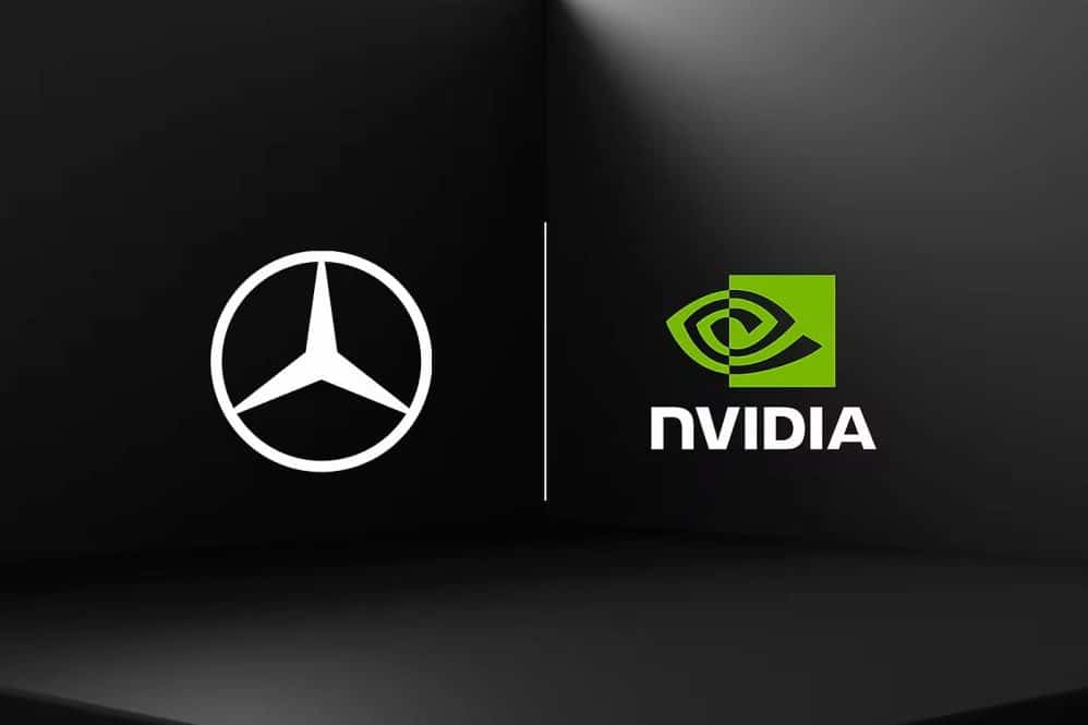 mercedes benz and nvidia logos for parternership