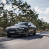 Polestar 2 electric sedan driving on a road