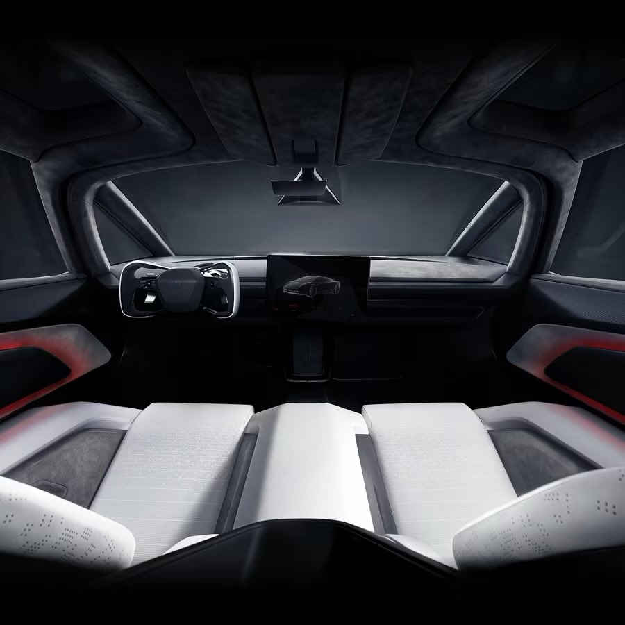 tesla roadster interior from the rear